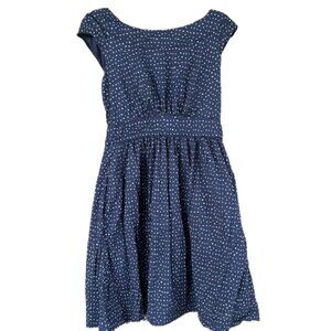 EMILY AND FIN Too Much Fun Dress in Blue Polka Dot (L)